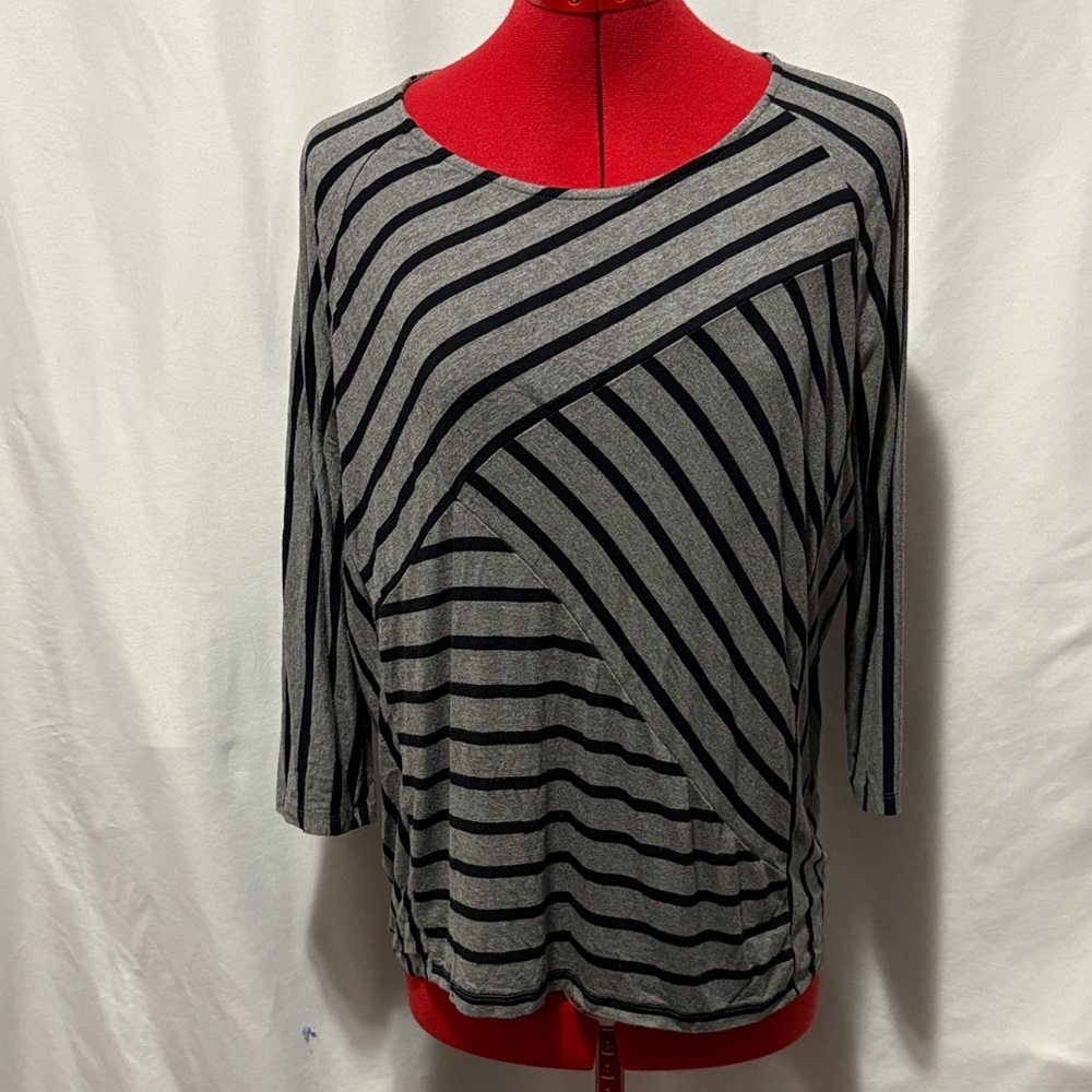 Ricki's Black and Gray Striped Long Sleeve Top LL147